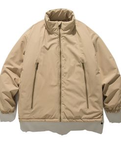 Unisex Japanese-Style Retro Stand Collar Cotton Jacket - Thick Loose Fit Winter Coat for Casual Wear