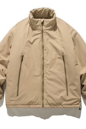 Unisex Japanese-Style Retro Stand Collar Cotton Jacket - Thick Loose Fit Winter Coat for Casual Wear
