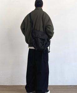 Unisex Japanese-Style Retro Thick Stand Collar Cotton Jacket, Winter Loose Bread Coat, Simple Workwear for Men and Women