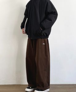 Unisex Japanese-Style Retro Thick Stand Collar Cotton Jacket, Winter Loose Bread Coat, Simple Workwear for Men and Women