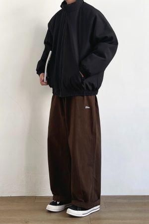 Unisex Japanese-Style Retro Thick Stand Collar Cotton Jacket, Winter Loose Bread Coat, Simple Workwear for Men and Women