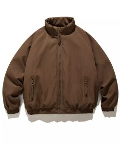 Unisex Japanese-Style Retro Thick Stand Collar Cotton Jacket, Winter Loose Bread Coat, Simple Workwear for Men and Women