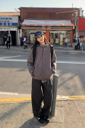Unisex Japanese-Style Retro Waffle Jacket - Casual College Cardigan for Spring & Autumn, Loose Fit for Couples