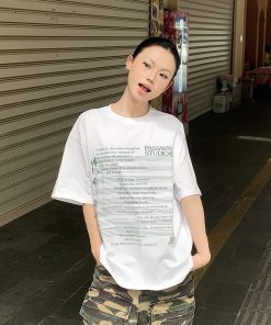 Unisex Music Score Short Sleeve T-Shirt - Casual Loose Round Neck Top for Summer 2025, Perfect for 90s and Y2K Fashion Enthusiasts