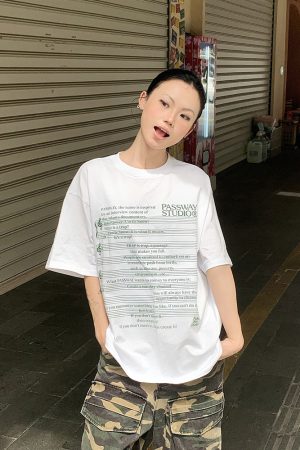 Unisex Music Score Short Sleeve T-Shirt - Casual Loose Round Neck Top for Summer 2025, Perfect for 90s and Y2K Fashion Enthusiasts