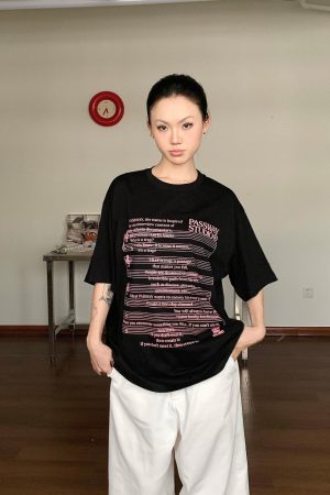 Unisex Music Score Short Sleeve T-Shirt - Casual Loose Round Neck Top for Summer 2025, Perfect for 90s and Y2K Fashion Enthusiasts