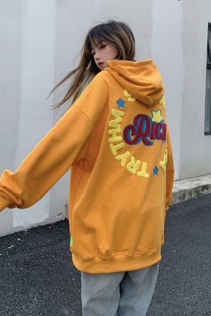 Unisex Oversized Fleece Hoodie with Legal Alien Embroidery - American Style National Trend for Couples