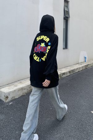 Unisex Oversized Fleece Hoodie with Legal Alien Embroidery - American Style National Trend for Couples