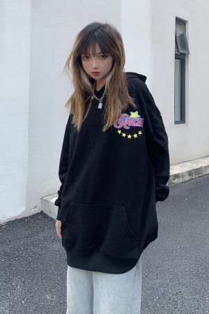 Unisex Oversized Fleece Hoodie with Legal Alien Embroidery - American Style National Trend for Couples
