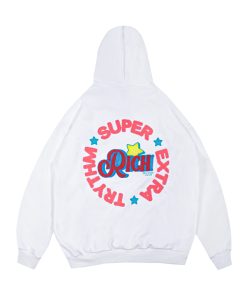 Unisex Oversized Fleece Hoodie with Legal Alien Embroidery - American Style National Trend for Couples