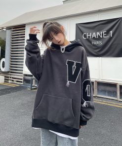 Unisex Oversized Fleece Lined Hoodie - Legal Alien National Trend, Thick Loose Fit, Versatile Streetwear, Y2K Inspired Fashion