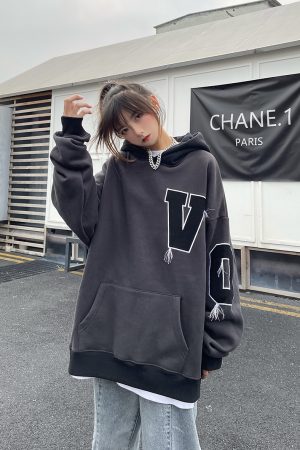 Unisex Oversized Fleece Lined Hoodie - Legal Alien National Trend, Thick Loose Fit, Versatile Streetwear, Y2K Inspired Fashion