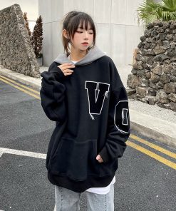 Unisex Oversized Fleece Lined Hoodie - Legal Alien National Trend, Thick Loose Fit, Versatile Streetwear, Y2K Inspired Fashion