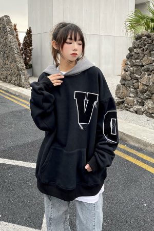 Unisex Oversized Fleece Lined Hoodie - Legal Alien National Trend, Thick Loose Fit, Versatile Streetwear, Y2K Inspired Fashion