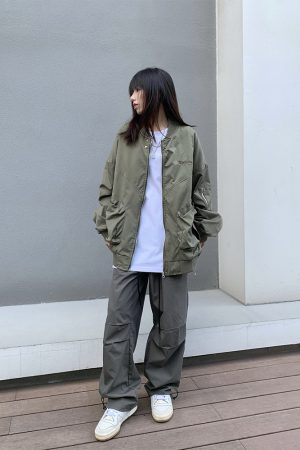 Unisex Oversized Vintage Street Pilot Jacket - American Style, Legal Alien Trend, Retro Baseball Top