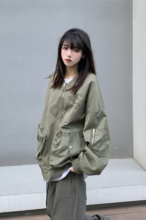Unisex Oversized Vintage Street Pilot Jacket - American Style, Legal Alien Trend, Retro Baseball Top