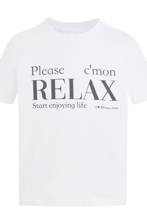 Unisex Relaxed Fit Slogan Short Sleeve T-Shirt with Letter Print, Round Neck Summer Style 2025, Perfect for Casual Outfits
