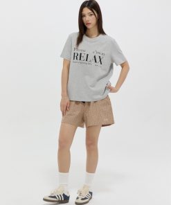 Unisex Relaxed Fit Slogan Short Sleeve T-Shirt with Letter Print, Round Neck Summer Style 2025, Perfect for Casual Outfits