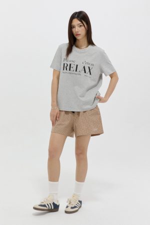 Unisex Relaxed Fit Slogan Short Sleeve T-Shirt with Letter Print, Round Neck Summer Style 2025, Perfect for Casual Outfits