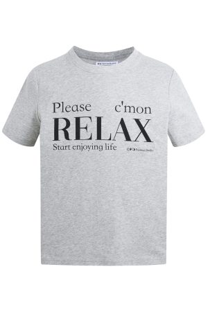 Unisex Relaxed Fit Slogan Short Sleeve T-Shirt with Letter Print, Round Neck Summer Style 2025, Perfect for Casual Outfits