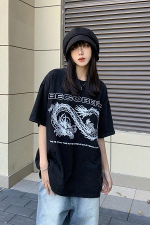 Unisex Retro High Street Heavyweight Cotton T-Shirt - Loose Fit Short Sleeve American Style Top