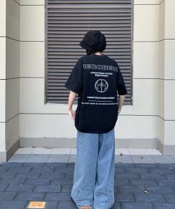 Unisex Retro High Street Heavyweight Cotton T-Shirt - Loose Fit Short Sleeve American Style Top