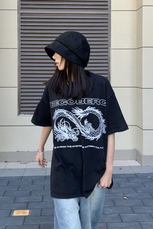 Unisex Retro High Street Heavyweight Cotton T-Shirt - Loose Fit Short Sleeve American Style Top