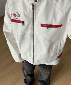 Unisex Retro High Street Motorcycle Jacket - Loose-Fitting PU Leather Coat, Vintage Style for Men and Women, Trendy Fashion