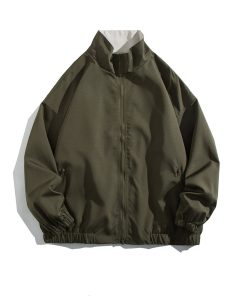 Unisex Retro Japanese Work Jacket - Loose Casual Windbreaker Coat for Spring & Autumn, 90s Inspired