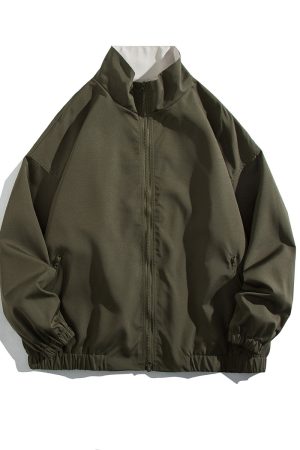 Unisex Retro Japanese Work Jacket - Loose Casual Windbreaker Coat for Spring & Autumn, 90s Inspired