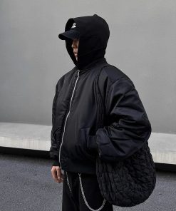 Unisex Retro Reversible Camouflage Cotton Bomber Jacket - Thick Warm Winter Flight Coat for Men and Women