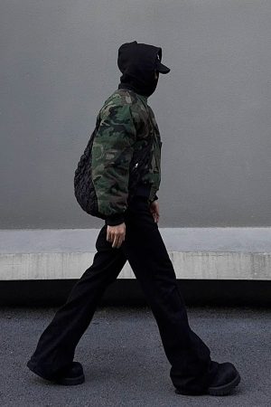 Unisex Retro Reversible Camouflage Cotton Bomber Jacket - Thick Warm Winter Flight Coat for Men and Women