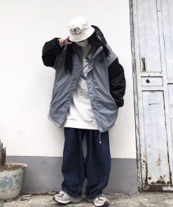 Unisex Retro Spliced Cotton Jacket - Thickened Winter Coat with National Trend Design, Loose Fit, Perfect for Y2K Fashion