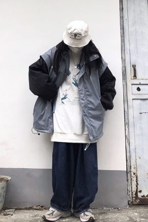 Unisex Retro Spliced Cotton Jacket - Thickened Winter Coat with National Trend Design, Loose Fit, Perfect for Y2K Fashion