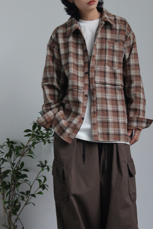 Unisex Retro Thick Plaid Shirt Jacket - Japanese College Style for Men and Women, City Boy Aesthetic, Autumn/Winter Fashion