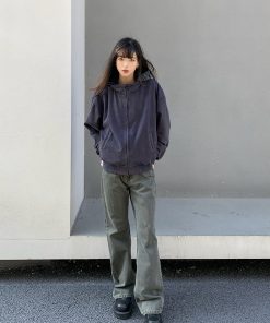 Unisex Vintage Boxy Hoodie Sweatshirt - American Cleanfit Design for Spring and Autumn - Trendy Niche Style