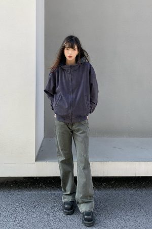 Unisex Vintage Boxy Hoodie Sweatshirt - American Cleanfit Design for Spring and Autumn - Trendy Niche Style