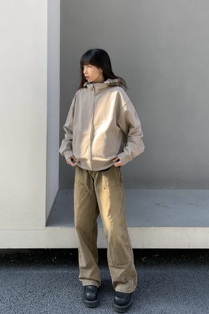 Unisex Vintage Boxy Hoodie Sweatshirt - American Cleanfit Design for Spring and Autumn - Trendy Niche Style