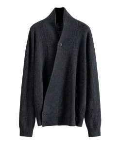 Unisex Vintage Knitted Cardigan Sweater - High-End Loose Fit, Trendy Autumn-Winter Style for Couples, Cozy Fashion Essential