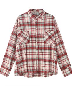 Unisex Vintage Plaid Shirt Jacket - Loose Fit, Long Sleeve Checkered Design, Versatile Lazy Style for Spring and Autumn Fashion