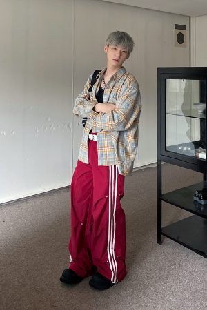 Unisex Vintage Plaid Shirt Jacket - Loose Fit, Long Sleeve Checkered Design, Versatile Lazy Style for Spring and Autumn Fashion