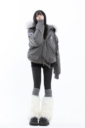 Unisex Vintage Workwear Fur-Lined Hooded Cotton Jacket - Thick Loose Fit Winter Coat for Men & Women, National Trend Style