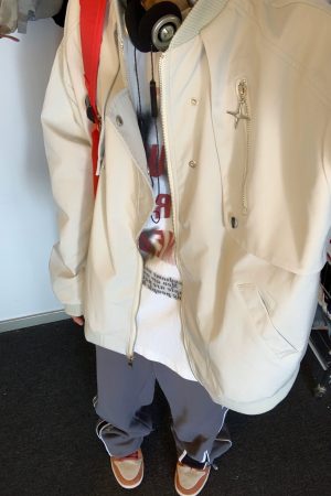 Unisex Zipper Work Jacket - Trendy American High Street Design, Spring Autumn Pilot Style, Couples Baseball Jacket