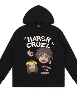 Urban Graffiti Hand-Drawn Braid Pattern Little Black Fleece Hoodie for Street Style Enthusiasts