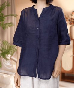 V-Neck Casual Blouse for Women, 2025 Summer Stylish Versatile Shirt, Lightweight Trendy Top, Perfect for Everyday Wear