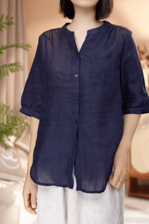 V-Neck Casual Blouse for Women, 2025 Summer Stylish Versatile Shirt, Lightweight Trendy Top, Perfect for Everyday Wear