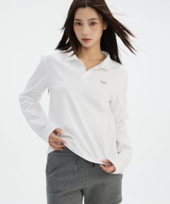 V-neck Long Sleeve T-shirt for Women - Casual Commuting Top, Comfortable Solid Color, Loose Fit, Fashion Essential