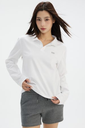 V-neck Long Sleeve T-shirt for Women - Casual Commuting Top, Comfortable Solid Color, Loose Fit, Fashion Essential