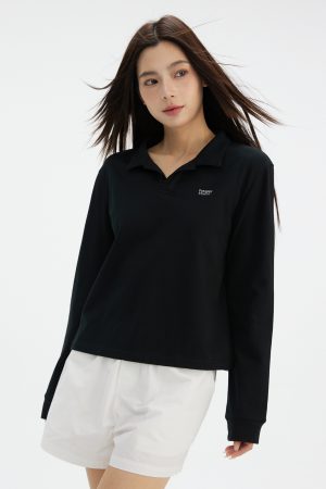 V-neck Long Sleeve T-shirt for Women - Casual Commuting Top, Comfortable Solid Color, Loose Fit, Fashion Essential