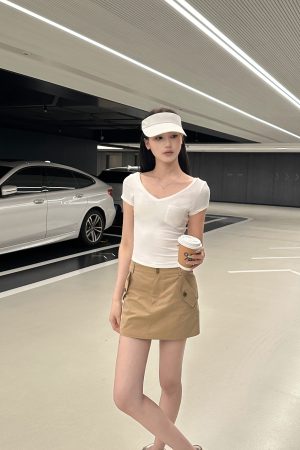 V-neck Slim Fit High Elastic Basic Versatile Top - Pure Desire Oxygen Style for Effortless Everyday Fashion